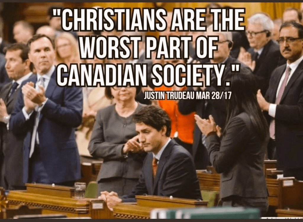 Christians are the worst part of Canadian Society - Justin Trudeau, March 28 2017