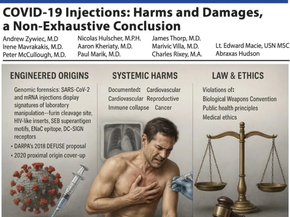 I WAS (UNFORTUNATELY) RIGHT – BREAKING NEWS: World’s First International Governing Body and Judicial Authority Declares mRNA Injections Biological and Technological Weapons of Mass&nbsp;Destruction